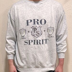 VTG PRO SPIRIT GRAY EMBROIDERED CREWNECK SWEATSHIRT MENS SIZE M/L